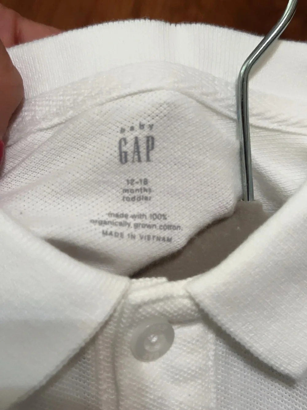 GAP White Polo Shirt with Teddy Chest Patch